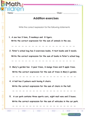  Addition equations word problems