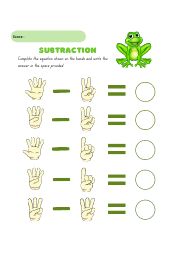 Subtraction test sheet