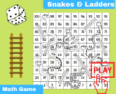 subtraction game snakes and ladders