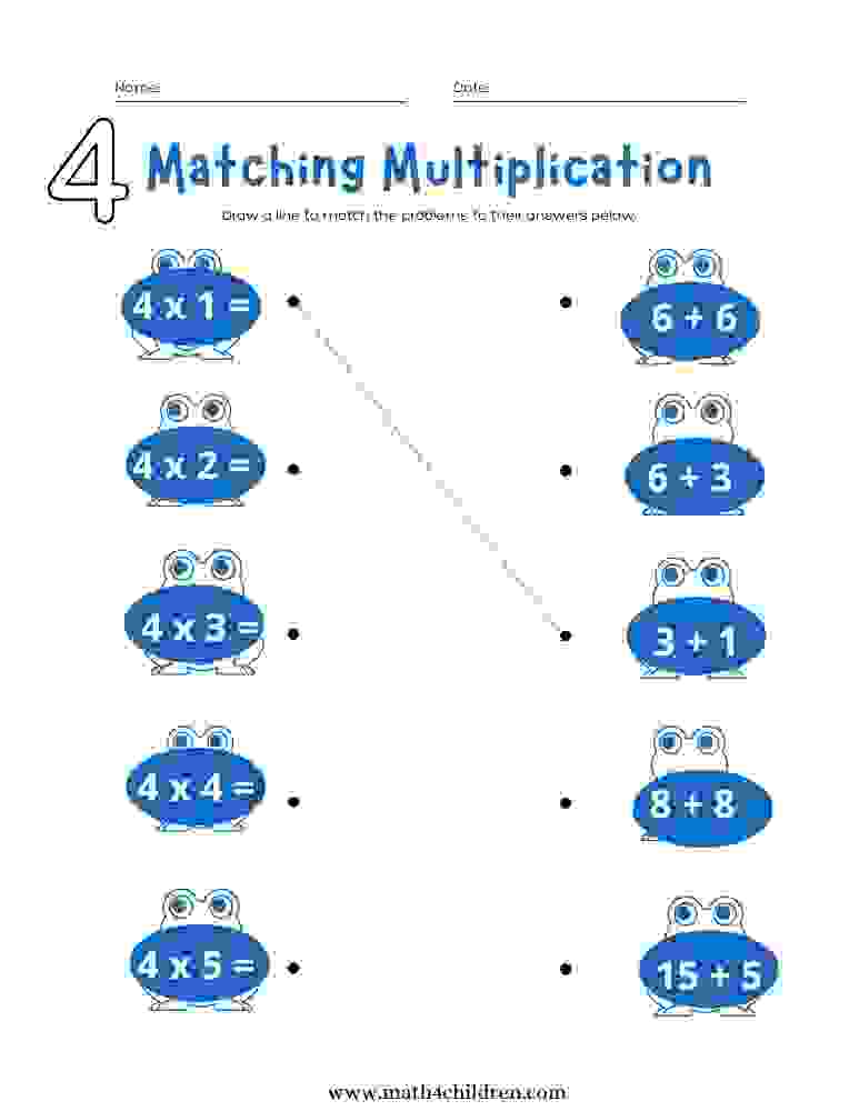 multiplication 4 times table worksheet