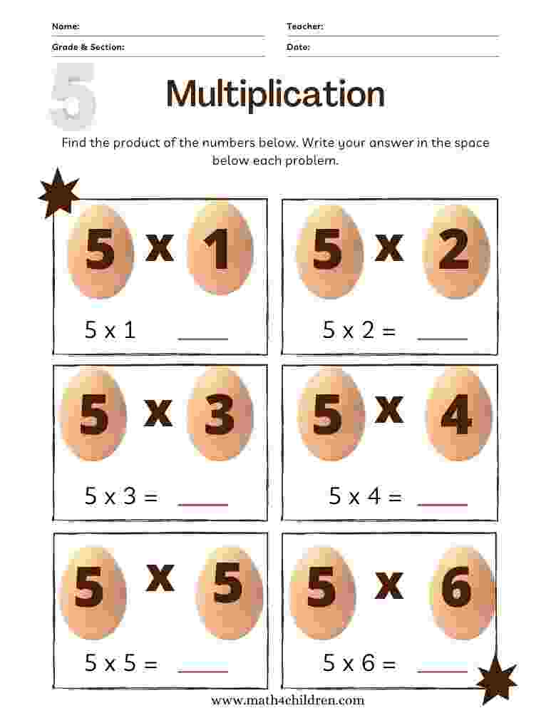 5 times tables worksheets pdf multiplication by 5 tests pdf