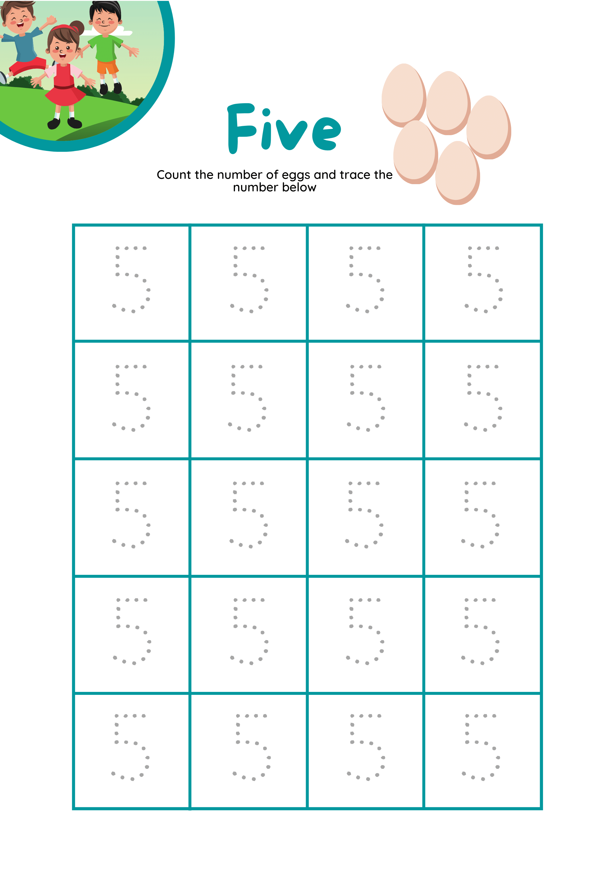 Number 5 Worksheet For Kindergarten Tracing Worksheets Preschool ...